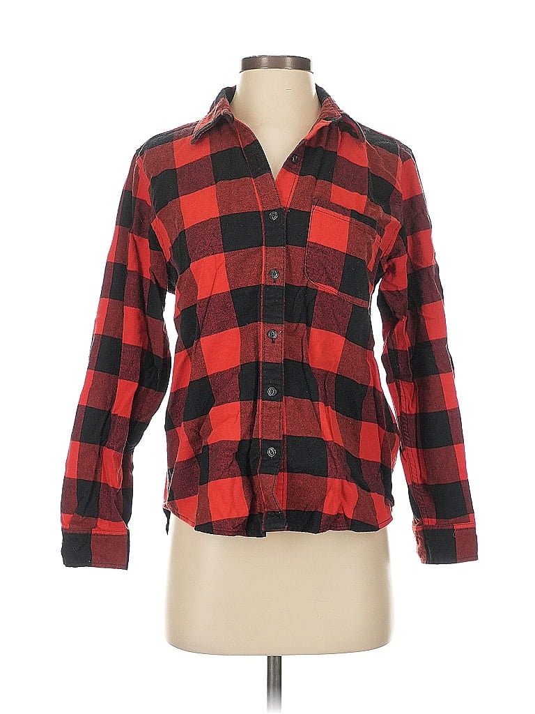 Pre-owned Universal Thread Long Sleeve Button Down Shirt In Red