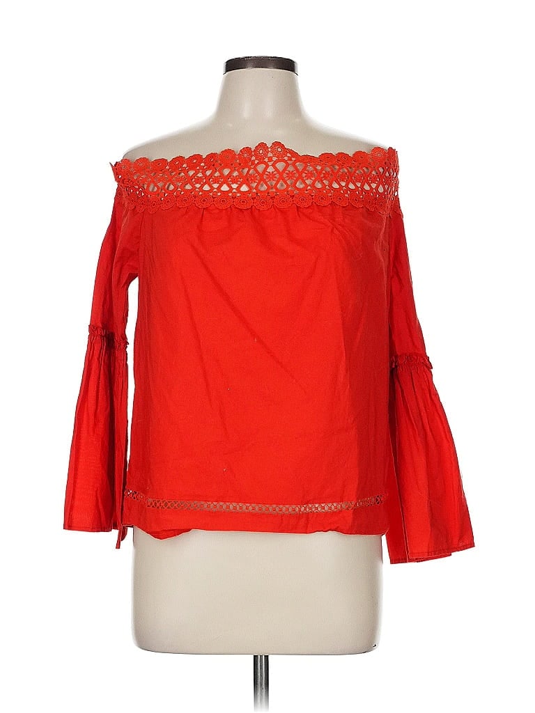 Pre-owned Love, Fire 3/4 Sleeve Blouse In Red