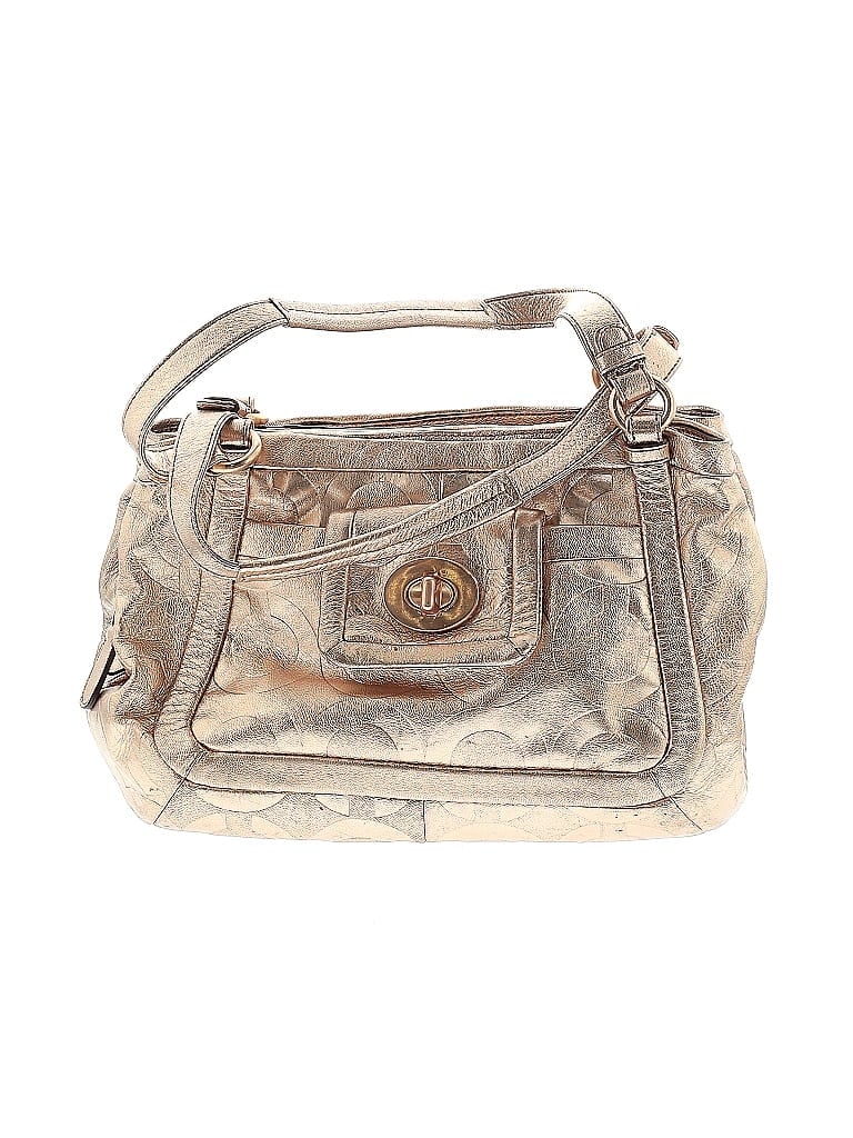 Coach 100% Leather Metallic Gold Leather Satchel One size - photo 1