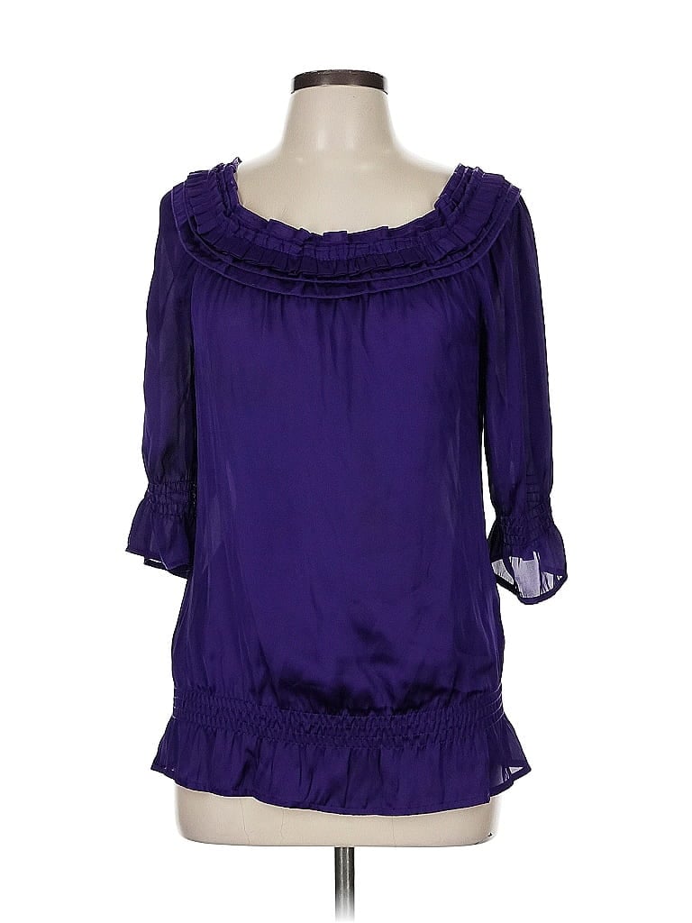 Pre-owned Sioni 3/4 Sleeve Blouse In Purple