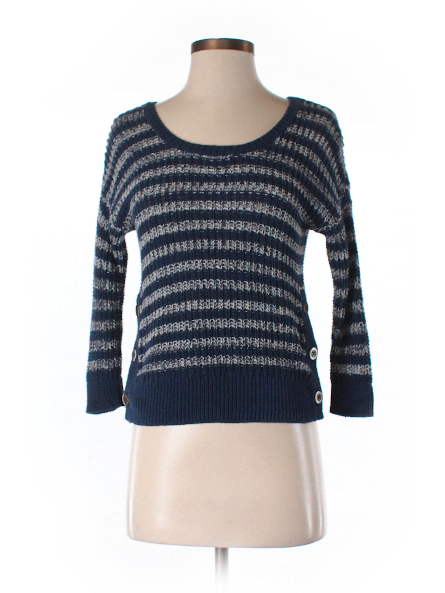 Lucky Brand 100% Cotton Stripes Dark Blue Pullover Sweater Size XS - 89 ...