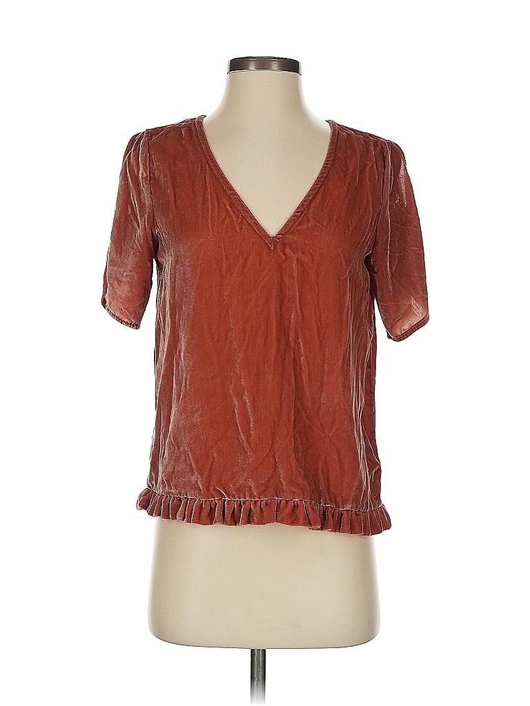 MADEWELL Pre-owned Short Sleeve Blouse In Brown