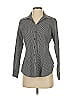 Foxcroft 100% Cotton Houndstooth Gray Long Sleeve Button-Down Shirt Size S - photo 1