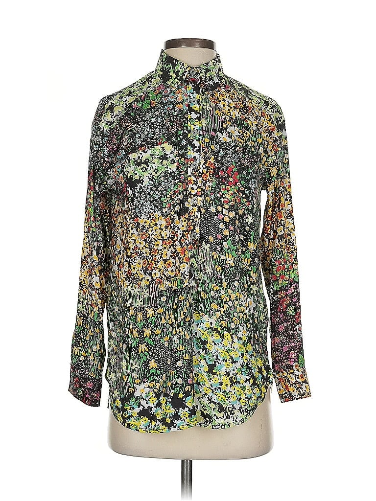 Pre-owned By Anthropologie Long Sleeve Blouse In Green