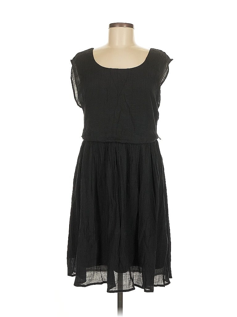 Studio Y Solid Black Casual Dress Size M - photo 1