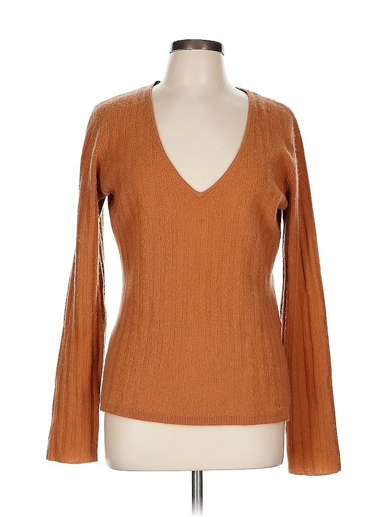 Naadam 100% Cashmere Brown Orange Cashmere Pullover Sweater Size L - photo 1