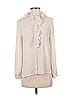 Nili Lotan 100% Polyester Solid Ivory Long Sleeve Blouse Size XS - photo 1