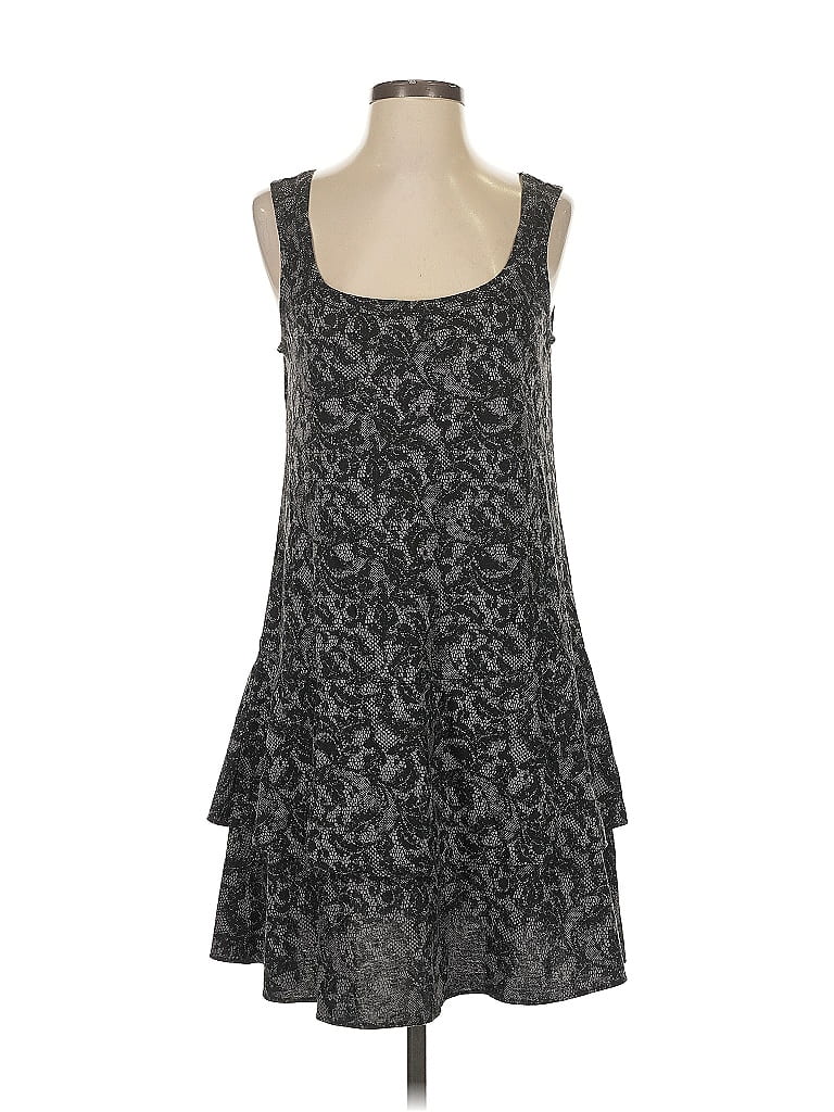 Ann Taylor LOFT Outlet Paisley Gray Black Casual Dress Size S - photo 1