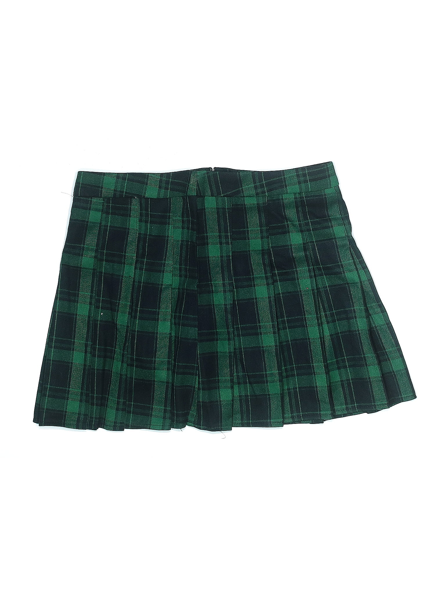 Assorted Brands Plaid Green Casual Skirt Size L