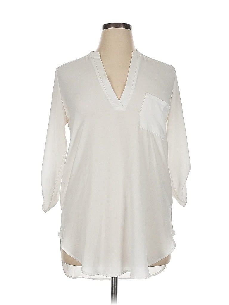 Pre-owned Lush 3/4 Sleeve Blouse In White
