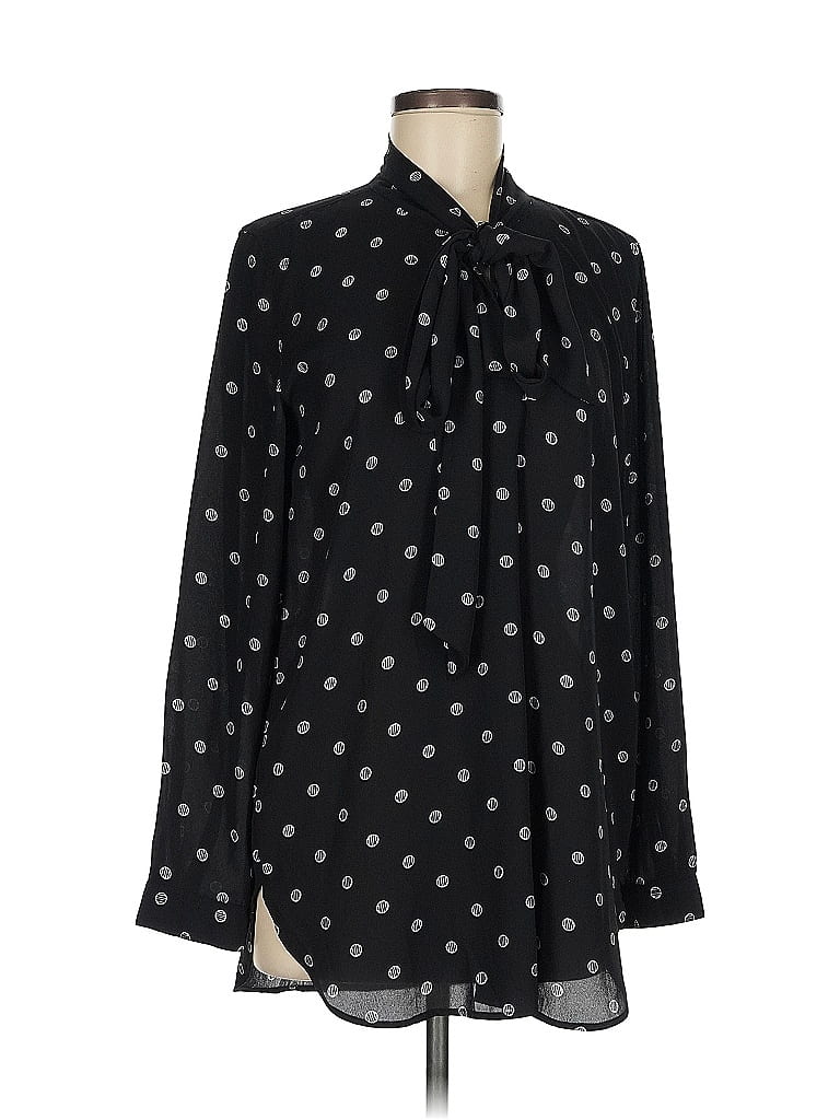 Pre-owned Ann Taylor Loft Outlet Long Sleeve Blouse In Black