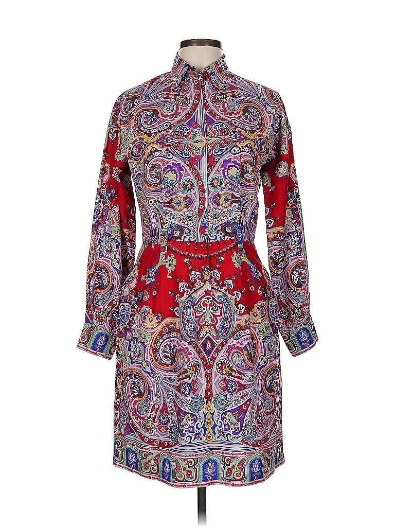 ETRO 100% Silk Paisley Red Cocktail Dress Size EU (IT) 42 / US 6 - photo 1