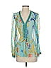 Hale Bob Teal 3/4 Sleeve Blouse Size S - photo 1