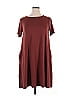 Zenana Solid Burgundy Casual Dress Size 1X - photo 1