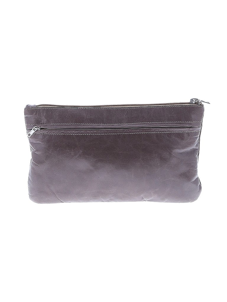 m0851 100% Leather Gray Brown Leather Clutch One size - photo 1