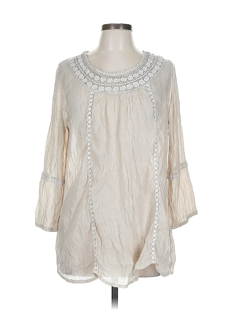 Pre-owned Cal Style 3/4 Sleeve Blouse In White