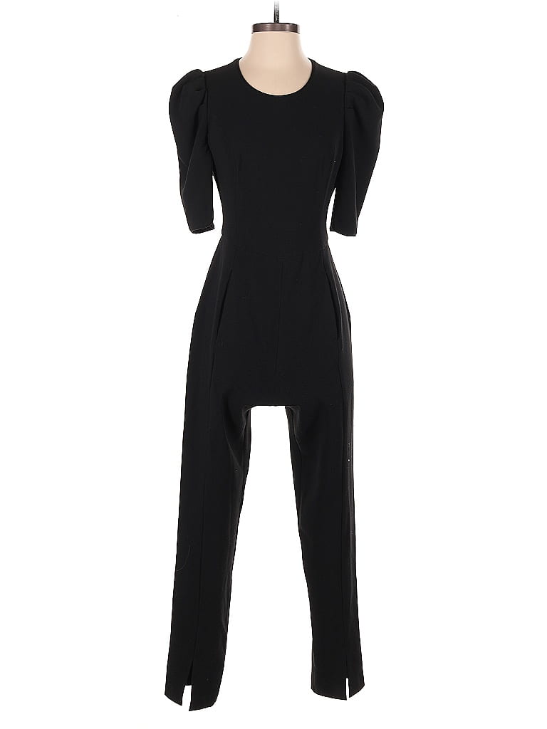 Black Halo Solid Black Jumpsuit Size 2 - photo 1