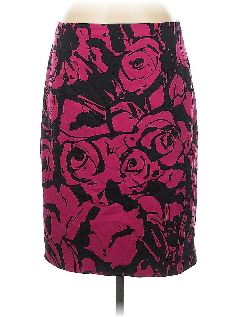 Express Design Studio Print Burgundy Formal Skirt Size 10 - photo 1