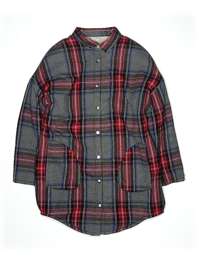 Pre-owned Zara Kids' Long Sleeve Button Down Shirt In Gray