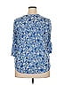 Palm Grove 100% Rayon Blue 3/4 Sleeve Blouse Size XL - photo 2
