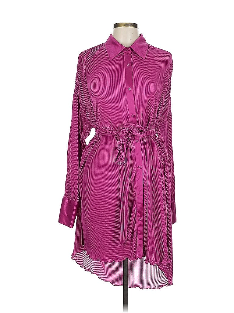 12th Tribe 100% Polyester Pink Purple Casual Dress Size L - photo 1