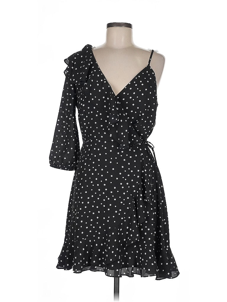 Jack by BB Dakota 100% Polyester Polka Dots Black Casual Dress Size 8 - photo 1