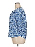 Palm Grove 100% Rayon Blue 3/4 Sleeve Blouse Size XL - photo 4