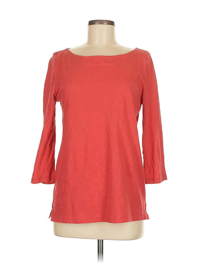 Ann Taylor LOFT Outlet 100% Cotton Red 3/4 Sleeve T-Shirt Size M - photo 1