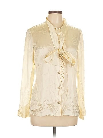 Magaschoni Long Sleeve Silk Top (view 1)