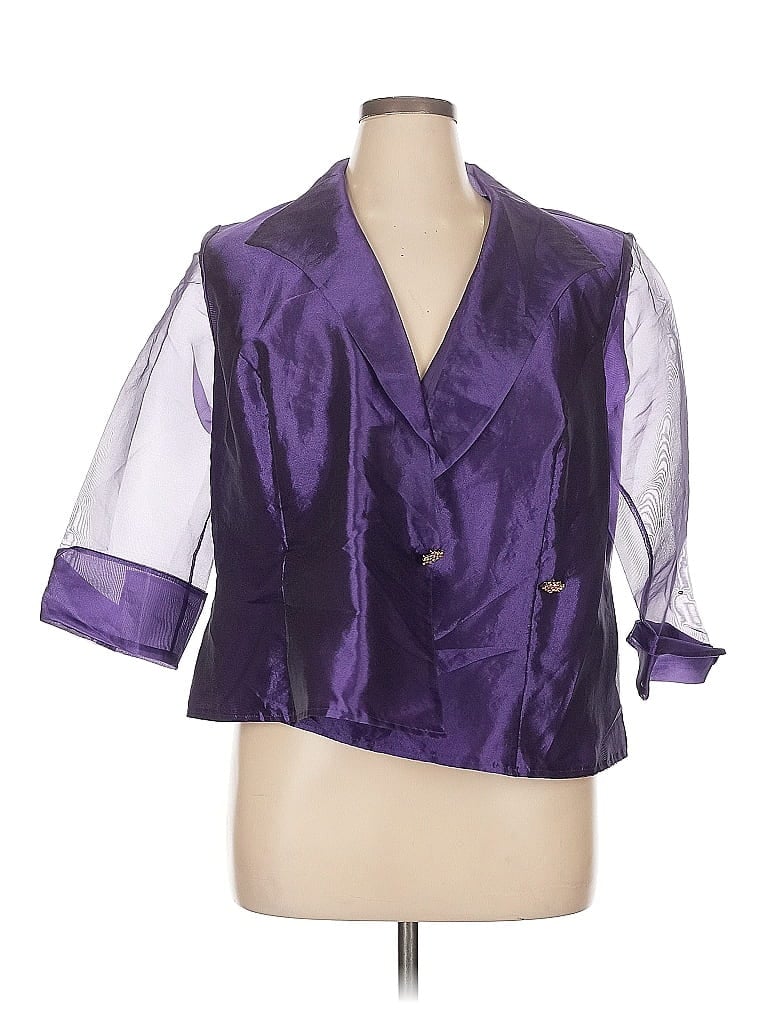 Alex Evenings 100% Polyester Purple Jacket Size 1X - photo 1