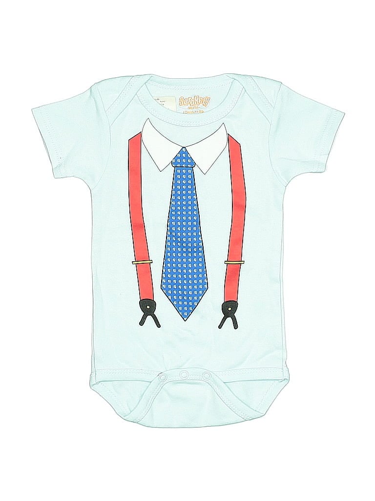 Pre-owned Assorted Brands Babies' Short Sleeve Onesie In Blue