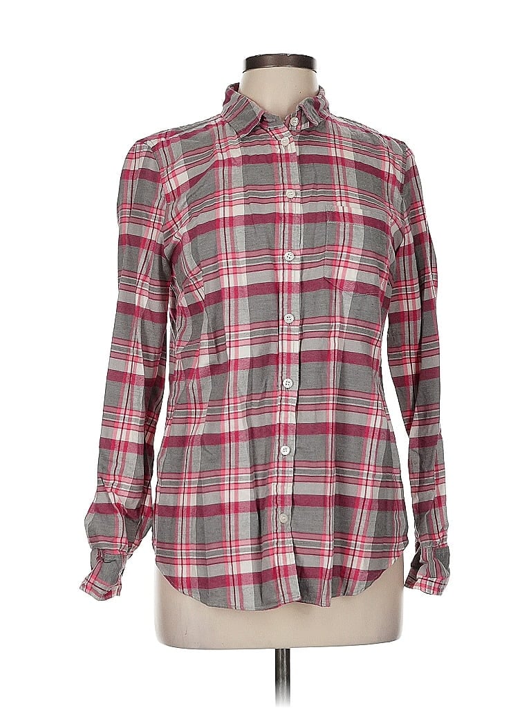 Pre-owned J.crew Mercantile Long Sleeve Button Down Shirt In Burgundy