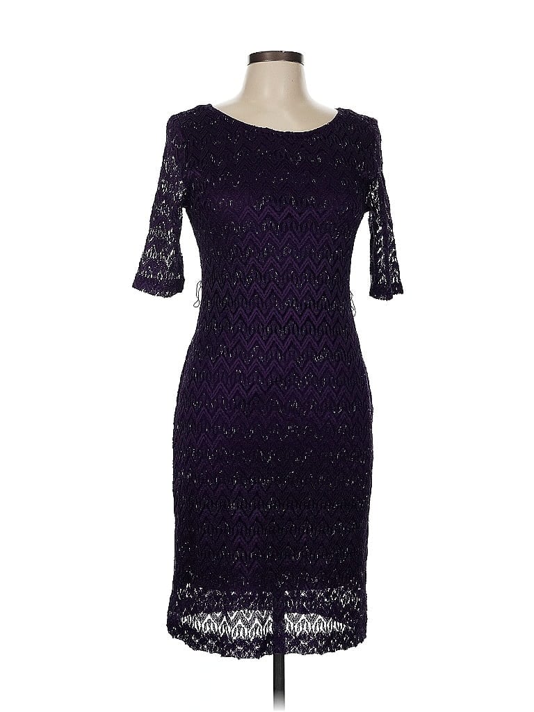 Pre-owned Connected Apparel Cocktail Dress In Purple