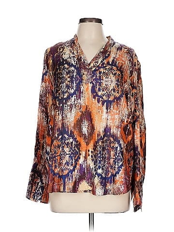 Les Copains Long Sleeve Silk Top (view 1)