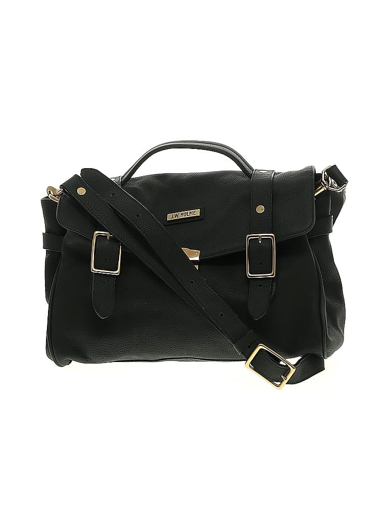 J.W. Hulme Co. 100% Leather Black Green Leather Satchel One size - photo 1