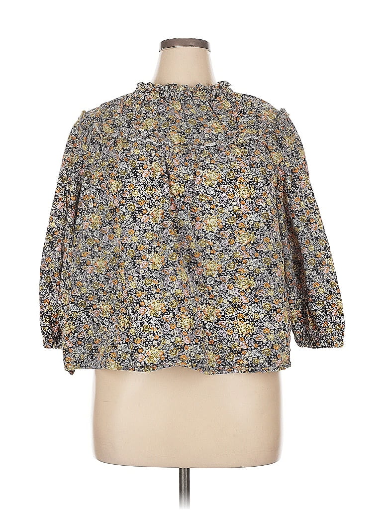 Pre-owned Universal Thread 3/4 Sleeve Blouse In Yellow