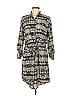 Veronica M. Print Gray Casual Dress Size L - photo 1