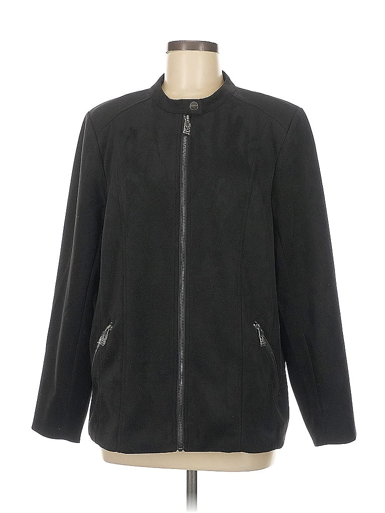 Belle By Kim Gravel Solid Black Jacket Size L - photo 1
