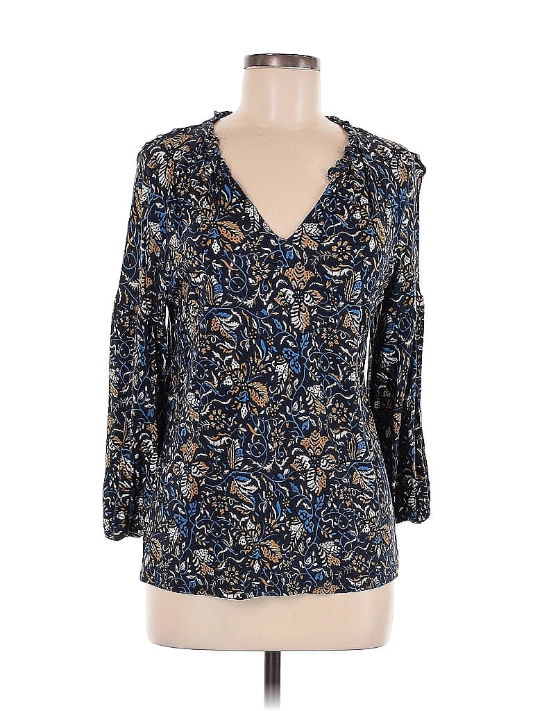 Pre-owned Ann Taylor Loft Outlet 3/4 Sleeve T-shirt In Blue