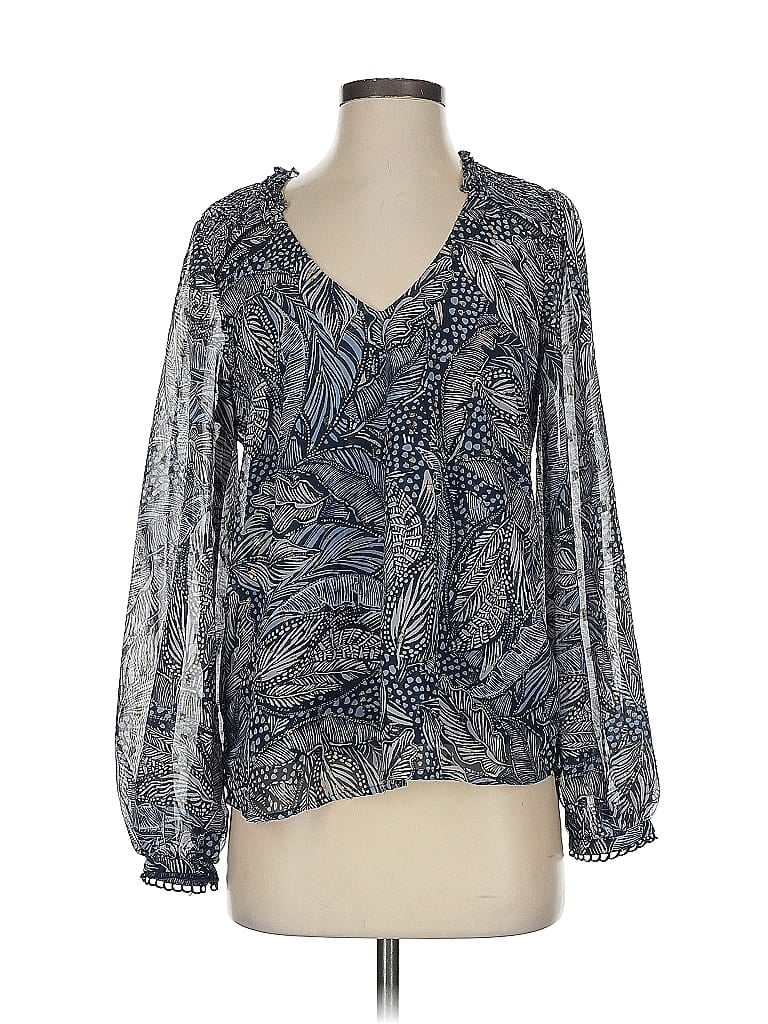 Pre-owned Aqua Long Sleeve Blouse In Silver