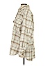 H&M 100% Polyester Plaid Ivory Coat Size S - photo 5