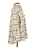 H&M 100% Polyester Plaid Ivory Coat Size S - photo 4