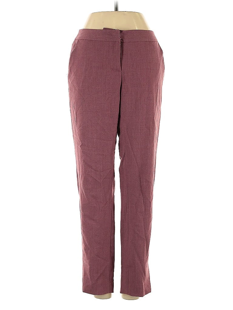 Pre-owned Amanda + Chelsea Casual Pants In Burgundy