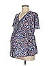 Isabel Maternity 100% Rayon Blue Short Sleeve Blouse Size M - photo 1