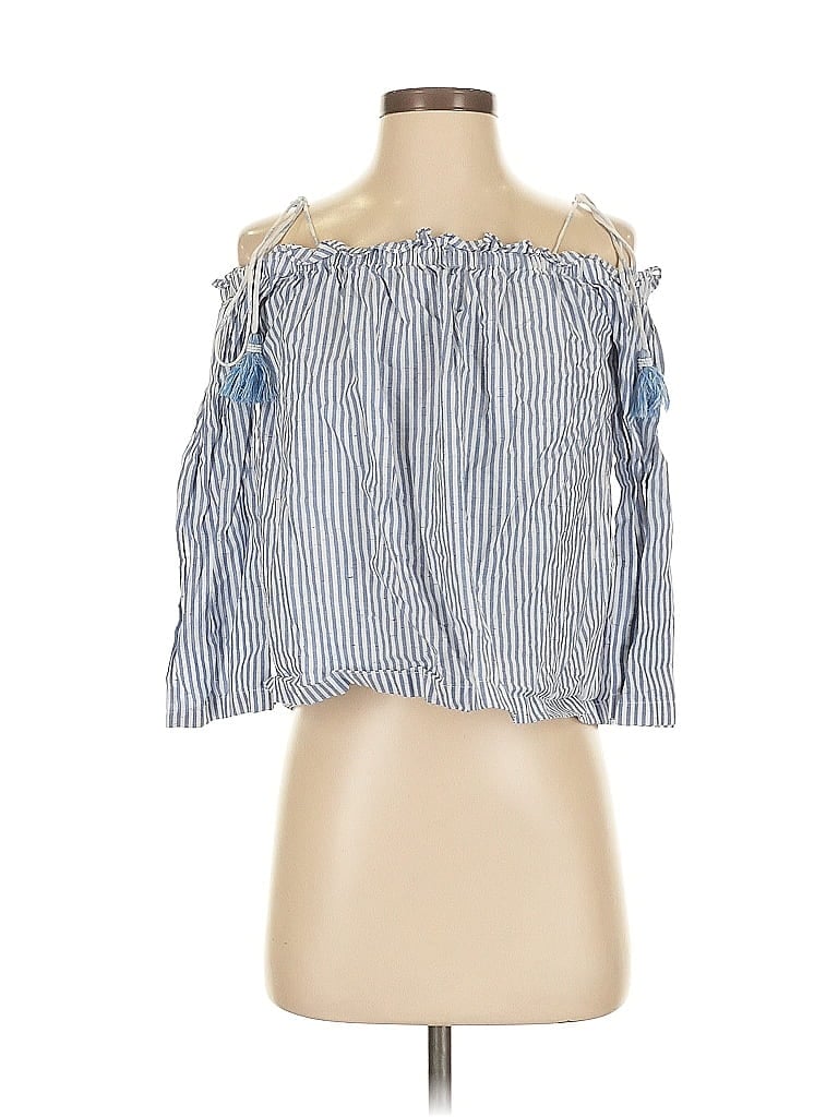 Pre-owned Club Monaco 3/4 Sleeve Blouse In Blue