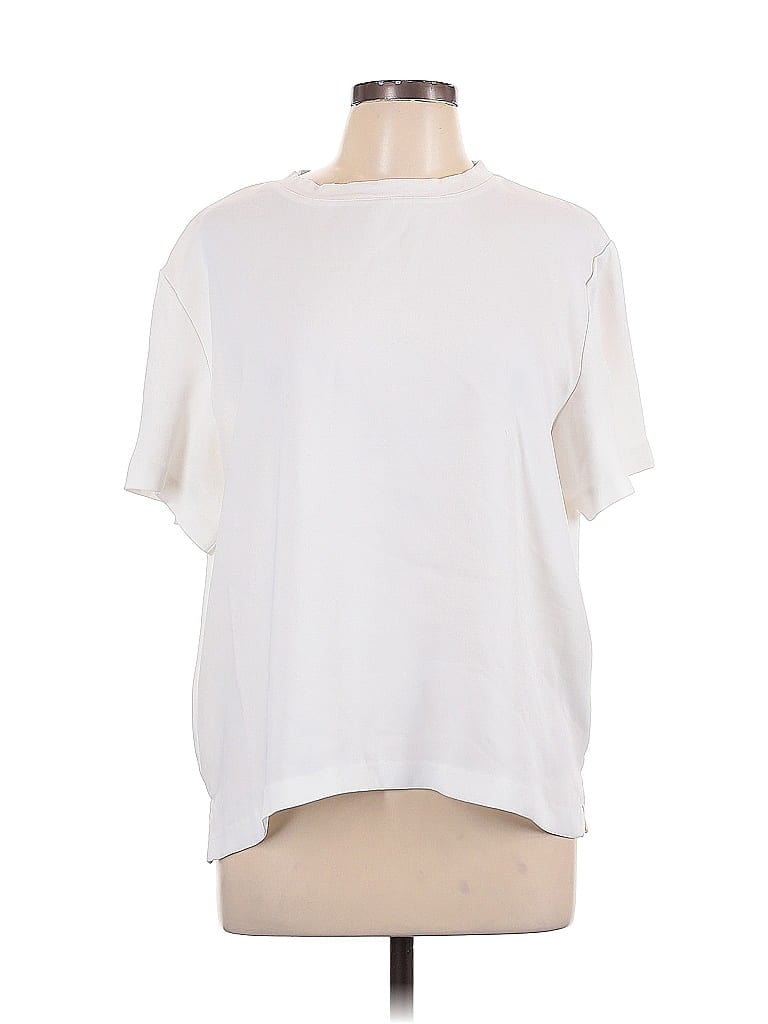 Open Edit 100% Polyester White Short Sleeve Top Size L - photo 1