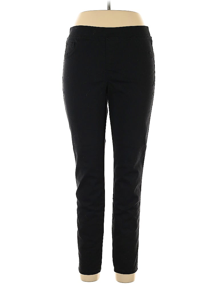 Natural Reflections Solid Black Active Pants Size L - photo 1