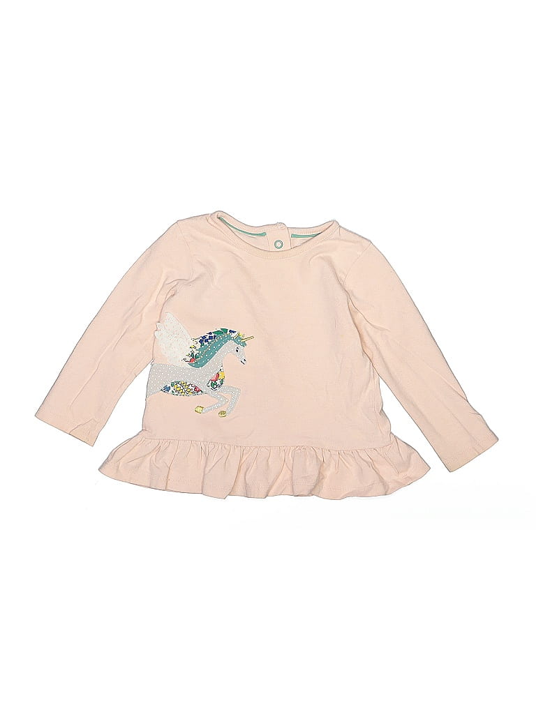 Baby Boden 100% Cotton Ivory Pink Long Sleeve Top Size 12-18 mo - photo 1
