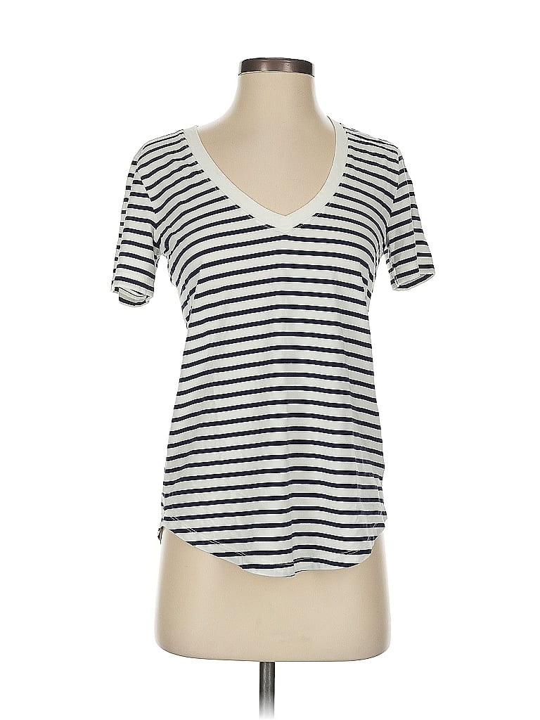 The Group by Babaton Stripes White Short Sleeve T-Shirt Size XS - photo 1
