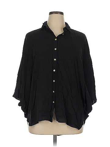 Black Label by Chico's 3/4 Sleeve Button-Down Shirt (view 1)